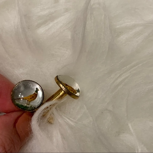 Vintage cufflinks with birds - Picture 3 of 5